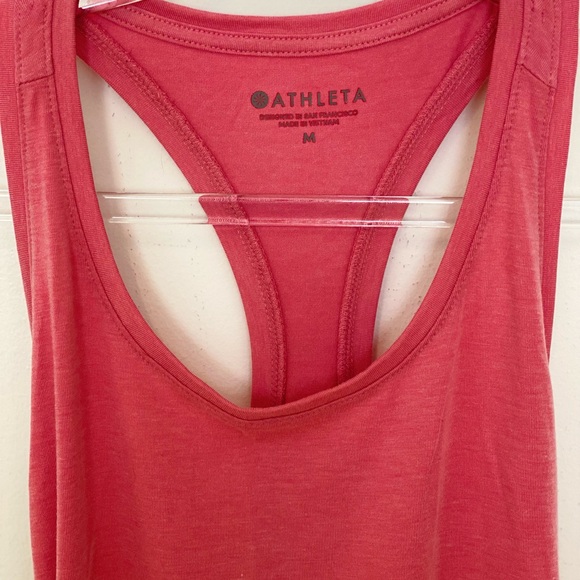 ATHLETA Peach Encore Ruched Side Racerback Tank Top (Size Medium) - Picture 4 of 6